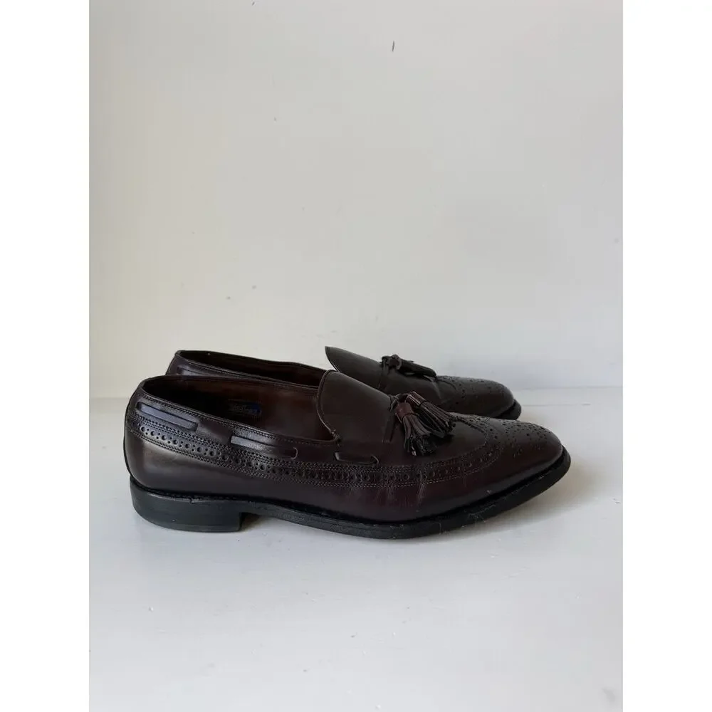 Allen Edmonds Maxfield Men Tassel Loafers 10.5 B Brown Leather Braided Made USA